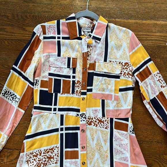 THE ODELLS Nouveau Shirt Dress Geo Print - Picture 6 of 12